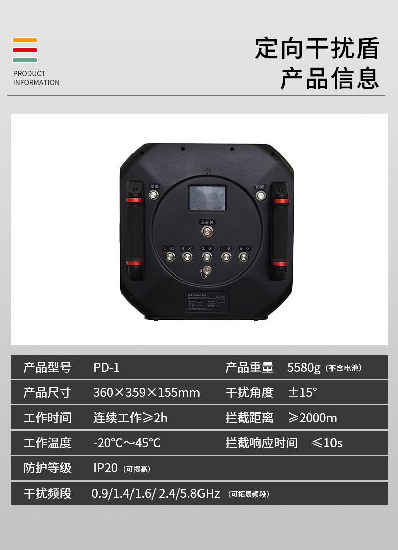 無人機(jī)反制設(shè)備——定向干擾盾(圖1)